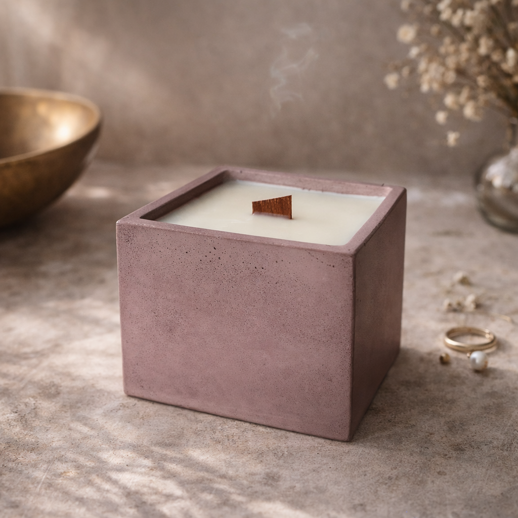 Salt & Silk Soy Candle | Concrete Vessel | T.A.V.V. Home T.A.V.V. Home