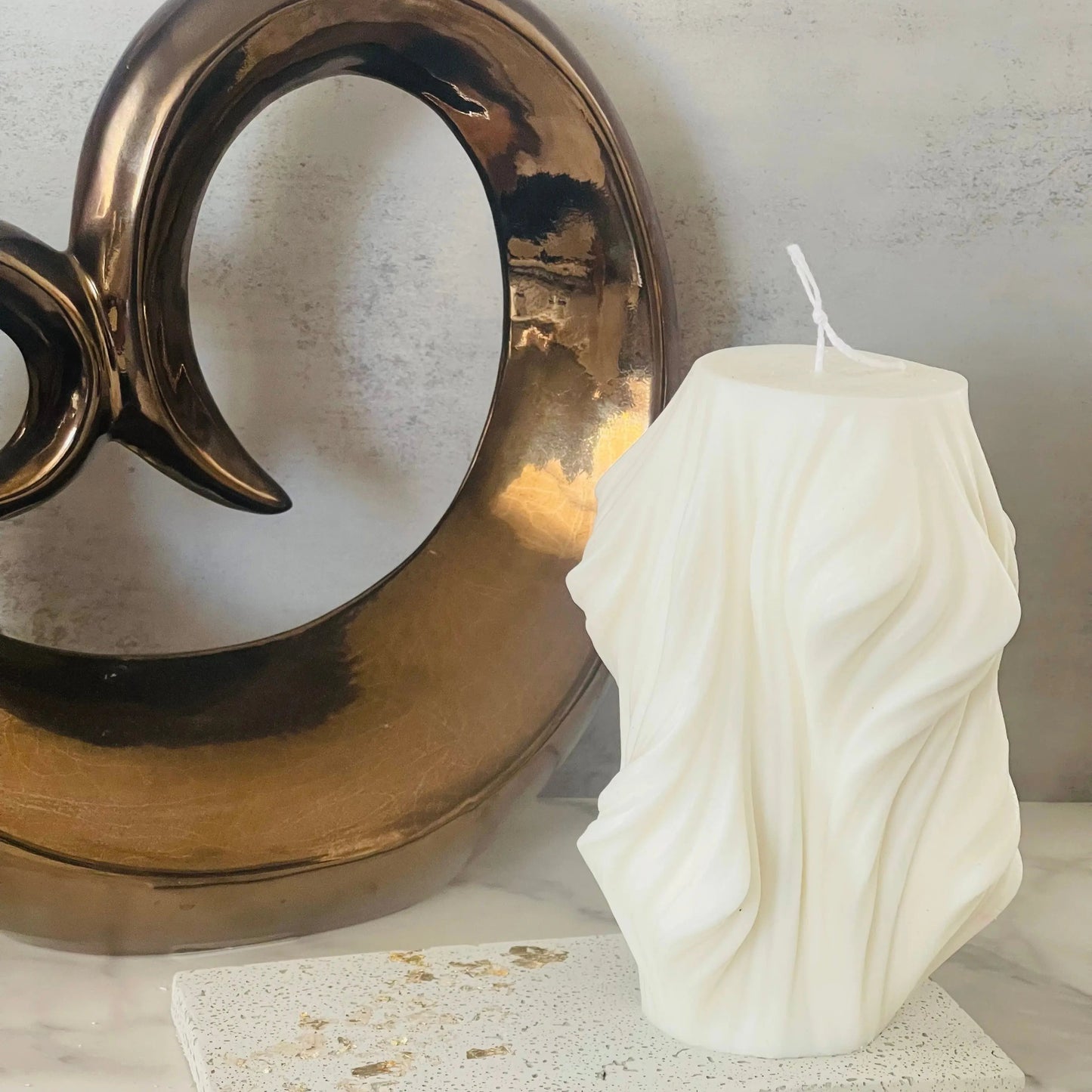 Unique Geomeric Wave Candle T.A.V.V. Home & Candle Studio