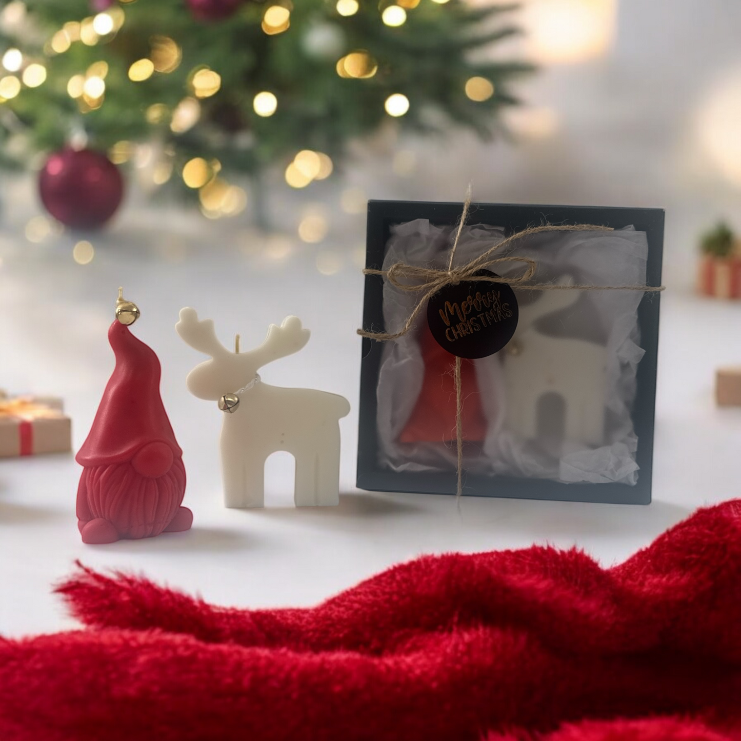 Christmas Candle Gift Box – Handmade Gnome & Reindeer Candles | Holiday Gift Set, Christmas Present, Winter Home Décor T.A.V.V. Home
