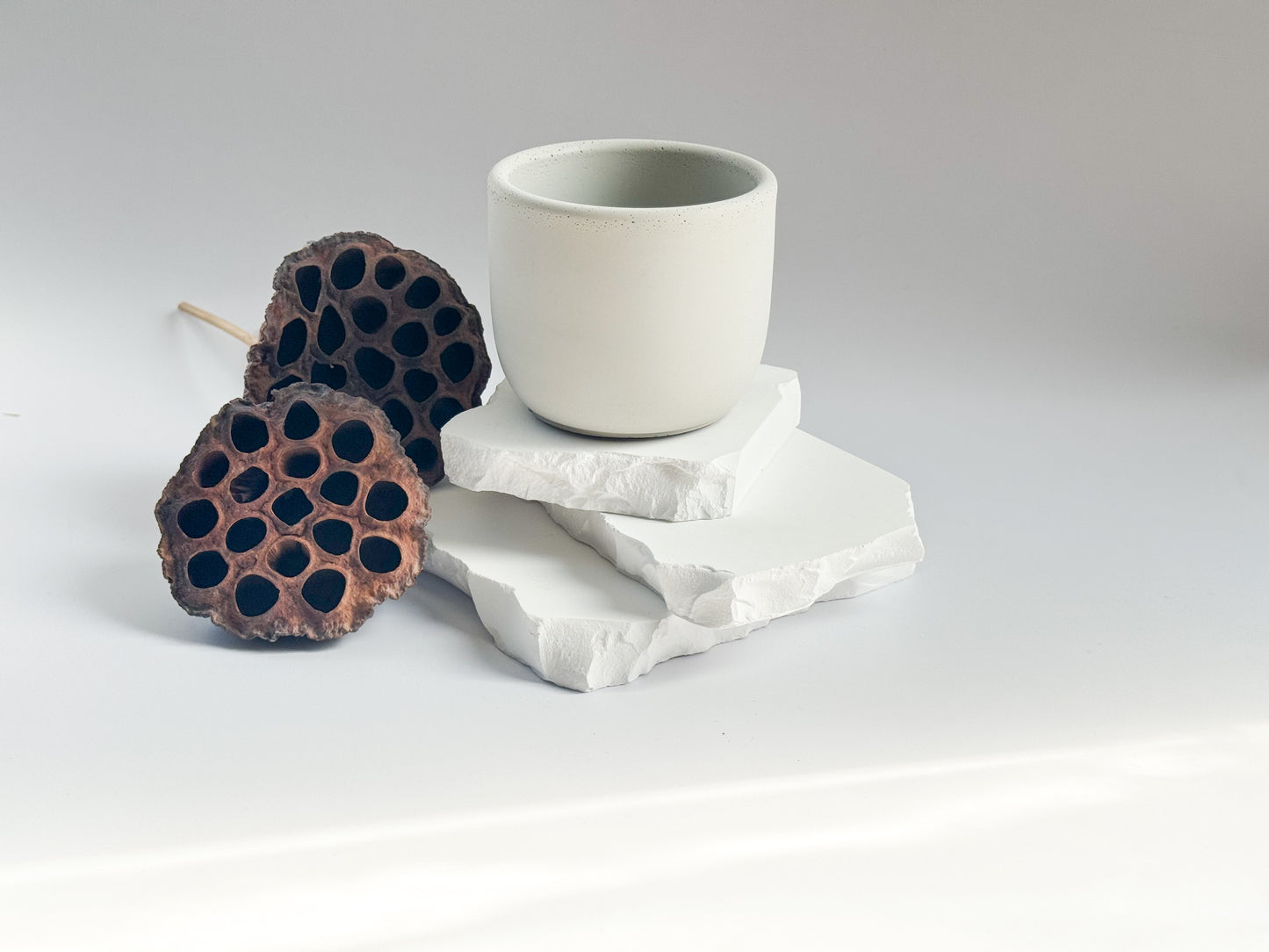 Concrete Tulip shape Candle Vessel, 8 oz