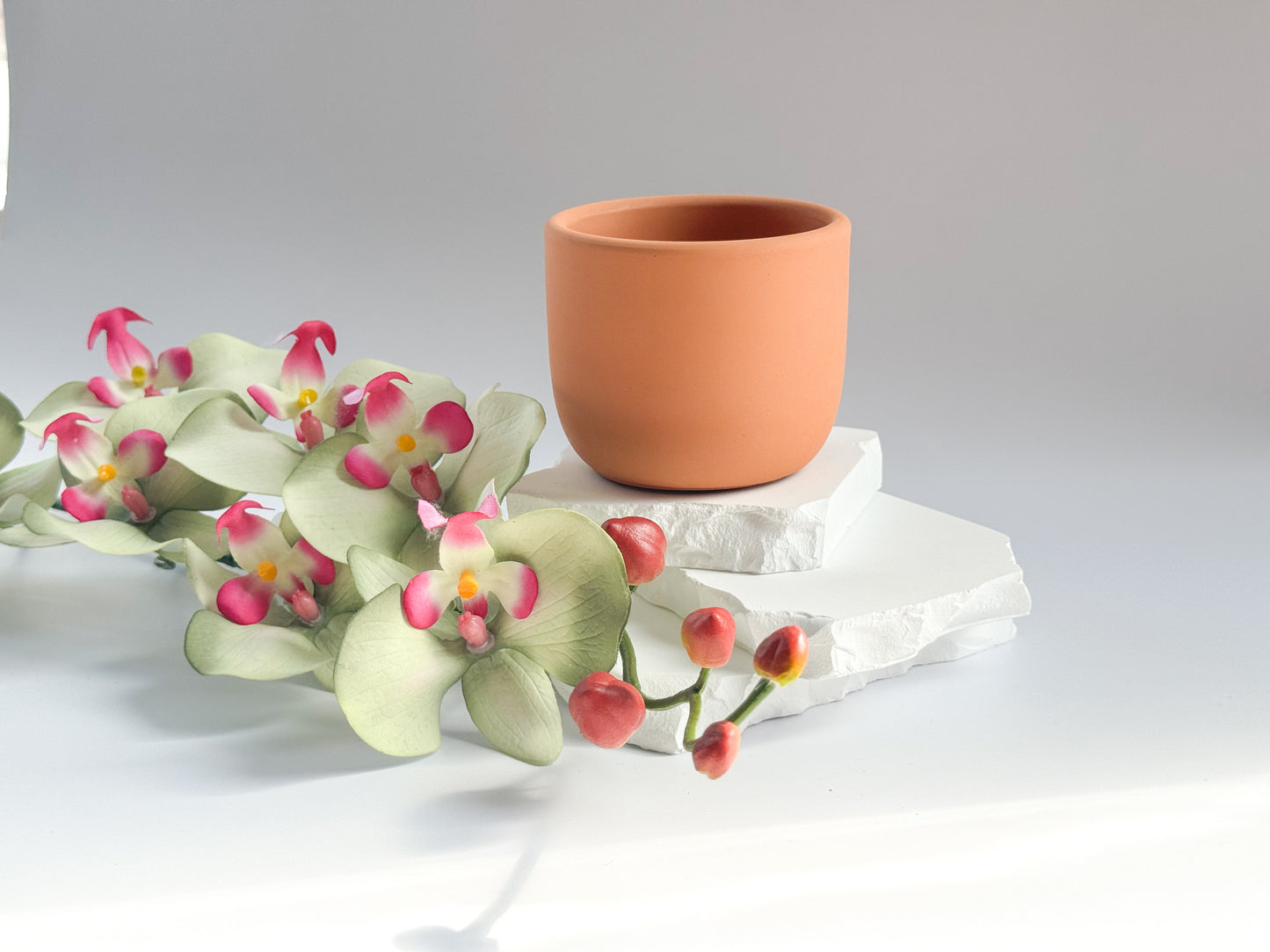 Concrete Tulip shape Candle Vessel, 8 oz