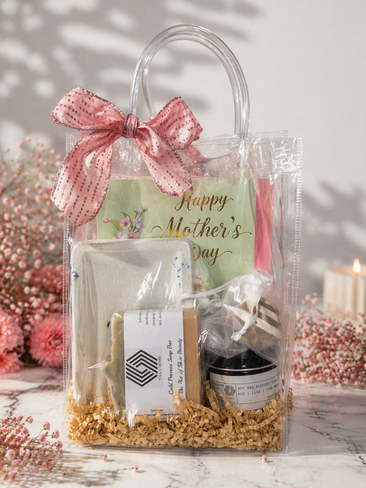 Mother’s Day Gift Set – Handmade Candle, Soap & Spa Box – Gift for Mom, Self Care Gift Basket, Ready to Gift Set for Her T.A.V.V. Home