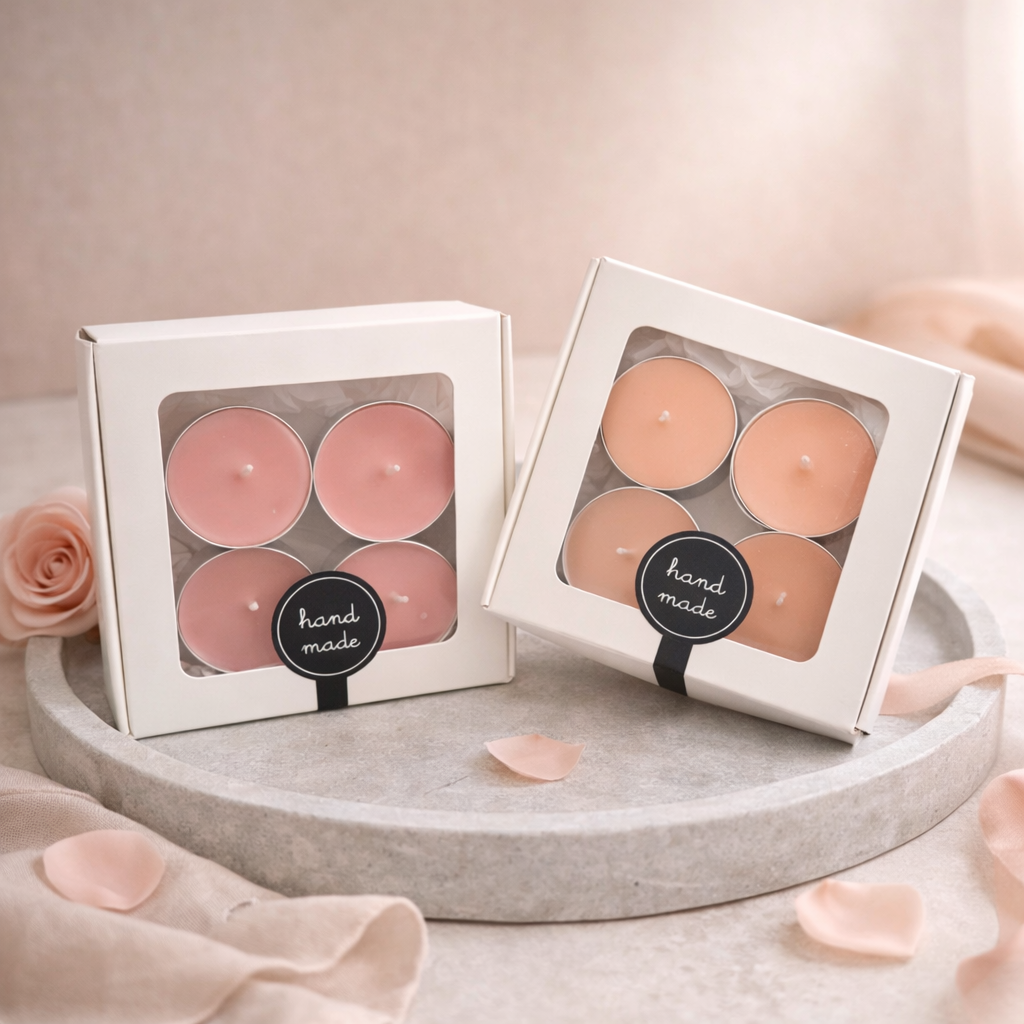 Handmade Tealight Candle Set (4 pcs) – Gift Ready Mini Candles T.A.V.V. Home