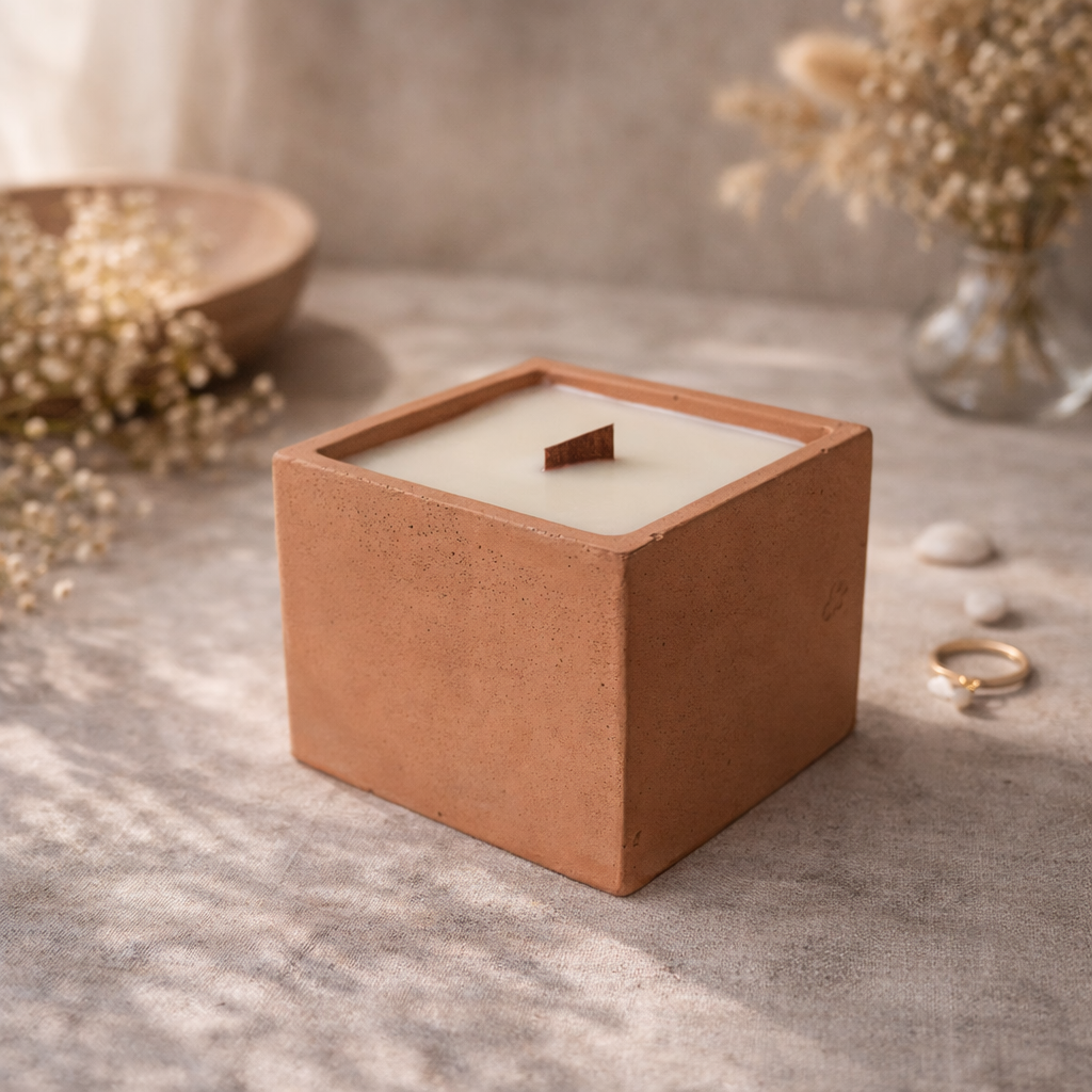 Salt & Silk Soy Candle | Concrete Vessel | T.A.V.V. Home T.A.V.V. Home