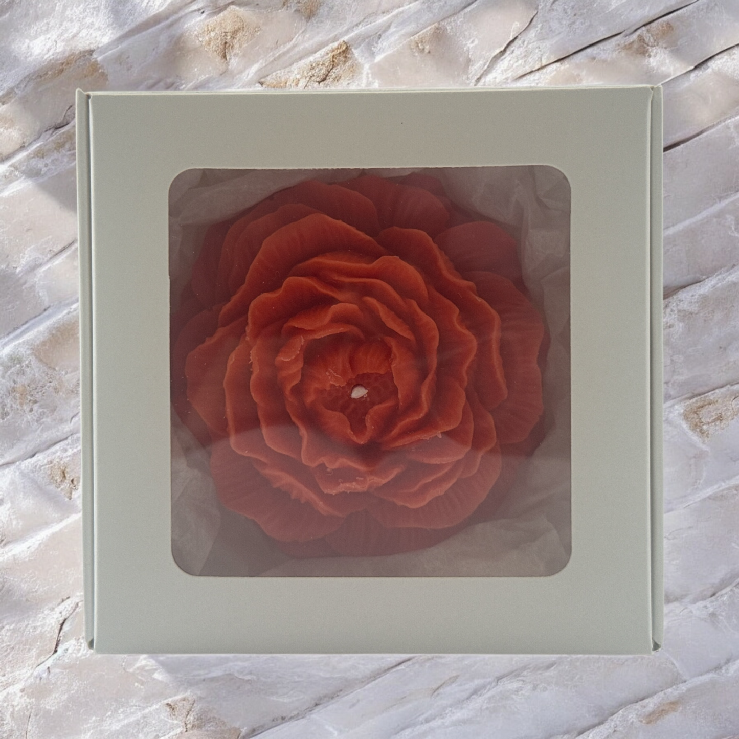 Handmade Peony Flower Candle – Elegant Gift Box for Christmas, Weddings & Special Occasions T.A.V.V. Home
