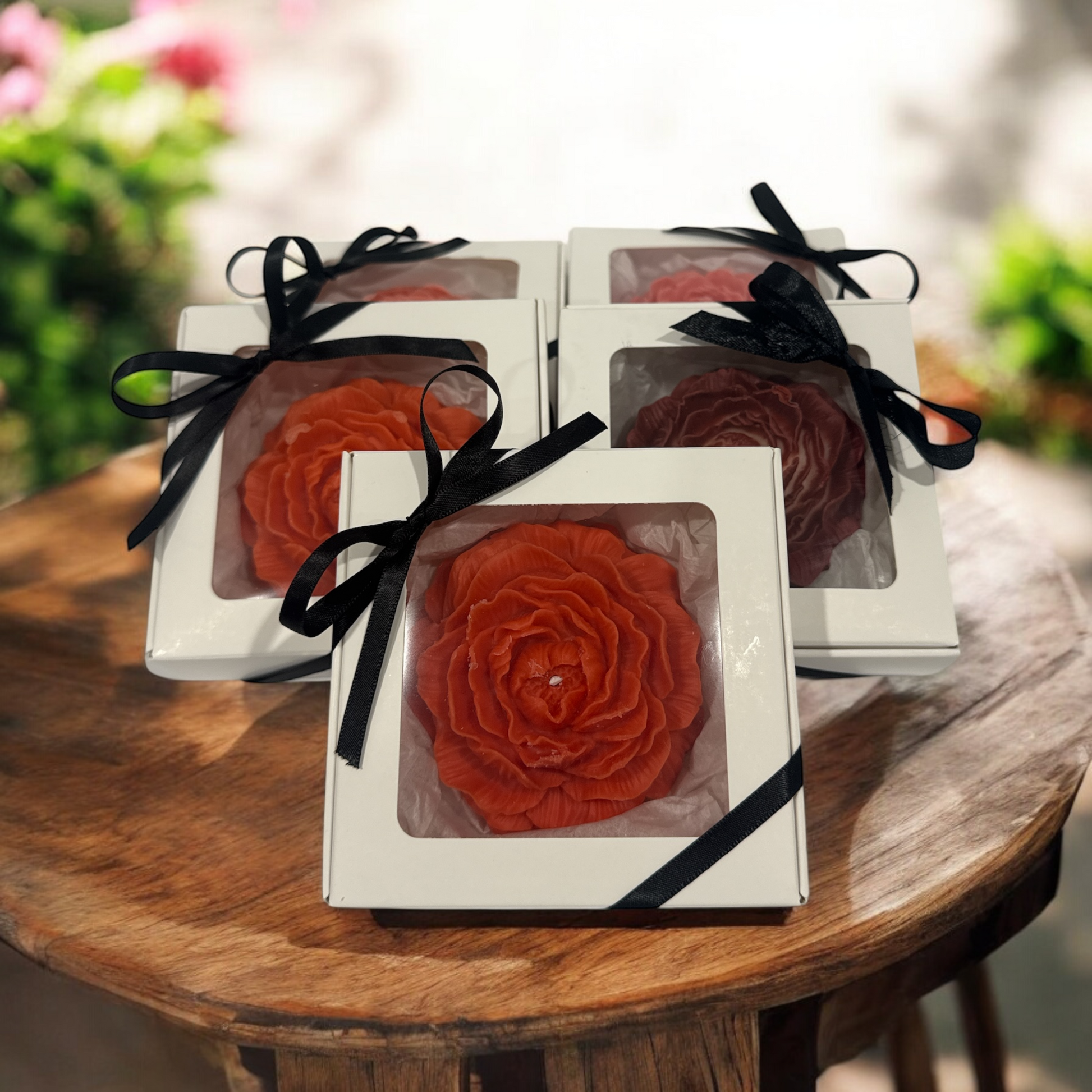 Handmade Peony Flower Candle – Elegant Gift Box for Christmas, Weddings & Special Occasions T.A.V.V. Home