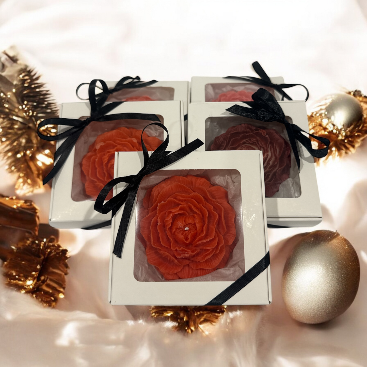 Handmade Peony Flower Candle – Elegant Gift Box for Christmas, Weddings & Special Occasions T.A.V.V. Home