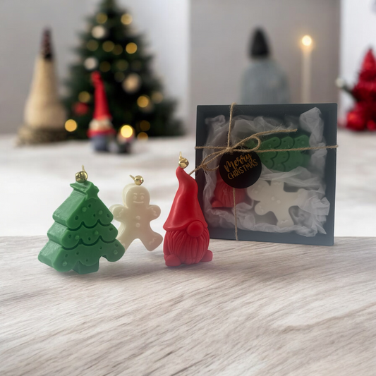 Christmas Candle Gift Box – Handmade Tree, Gingerbread & Gnome Candles | Holiday Gift Set, Christmas Present, Winter Décor T.A.V.V. Home