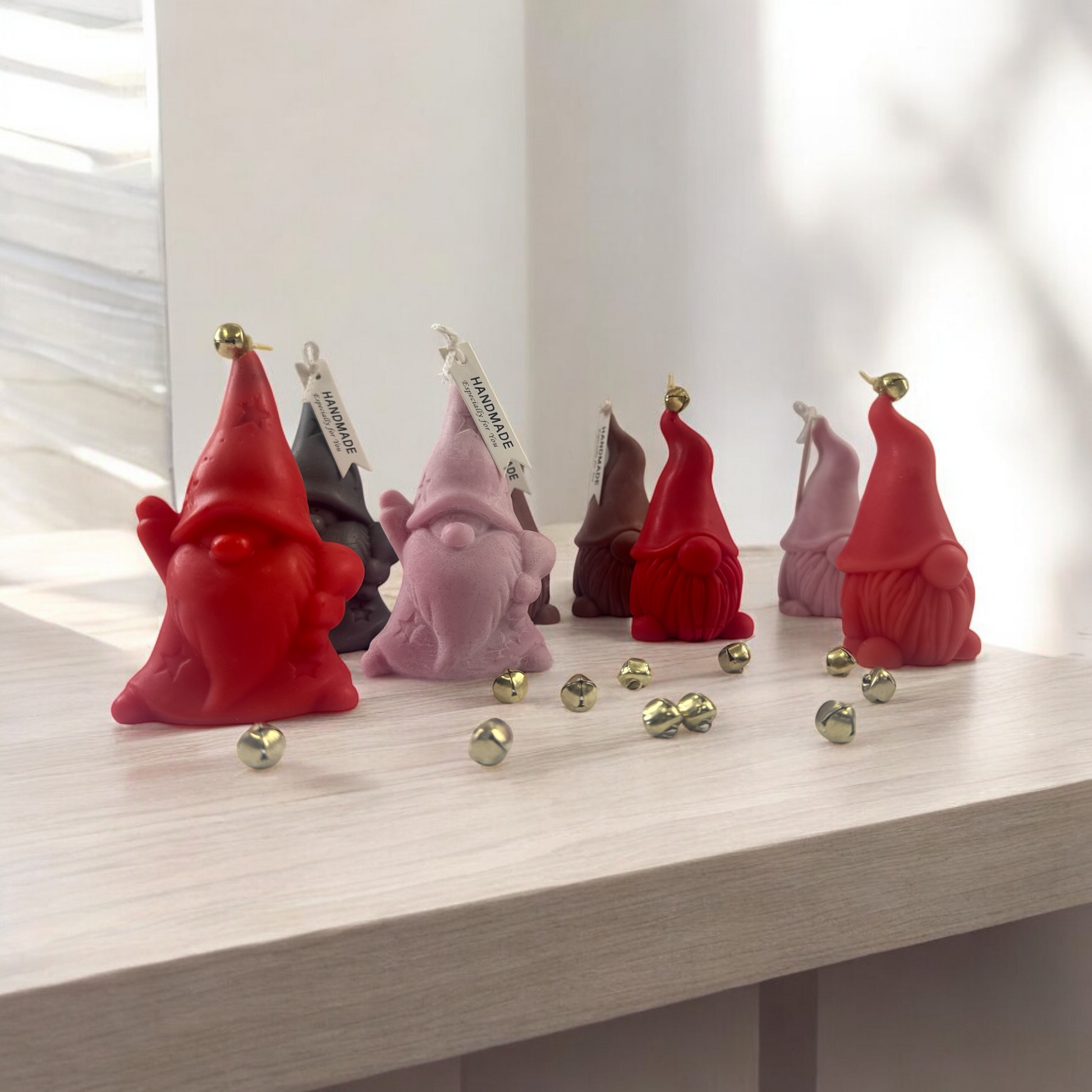 Christmas Gnome Candle – Handmade Nordic Holiday Decor, Cute Santa Gnome Figurine Candle, Winter Gift, Christmas Table Decor T.A.V.V. Home