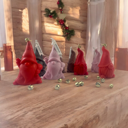 Christmas Gnome Candle – Handmade Nordic Holiday Decor, Cute Santa Gnome Figurine Candle, Winter Gift, Christmas Table Decor T.A.V.V. Home