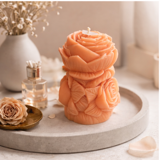 Rose Blossom Sculpted Candle | Handmade Floral Candle | Romantic Gift | Decorative Rose Candle | Valentine’s / Wedding Décor T.A.V.V. Home