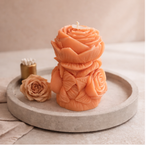 Rose Blossom Sculpted Candle | Handmade Floral Candle | Romantic Gift | Decorative Rose Candle | Valentine’s / Wedding Décor T.A.V.V. Home